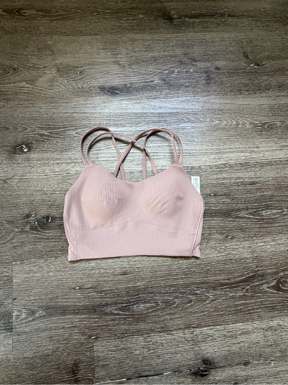 lululemon athletica Ribbed Blush Pink Strappy Sports Bra
